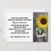 Rustiek Barnwood en Zonnebloem Afstuderen Kaart (Achterkant)