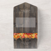 Rustiek Barnwood & Fall laat geen diner achter All In One Uitnodiging (Buitenkant)