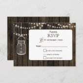 Rustiek Barnwood, metselaarpot bruiloft RSVP 3.5 x (Voorkant / Achterkant)