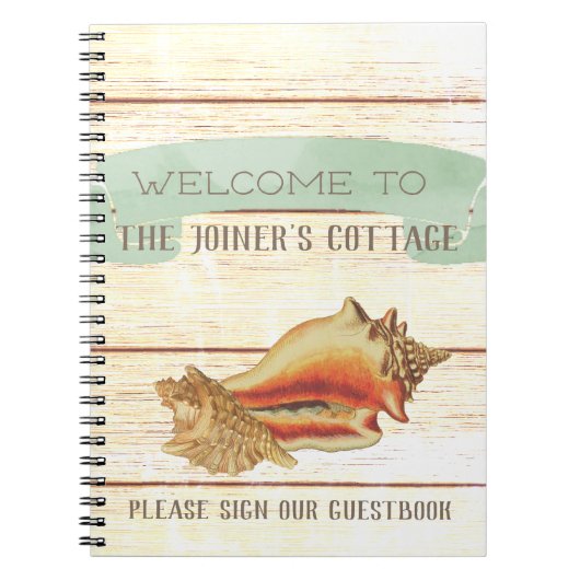 Rustiek Beach House gepersonaliseerd welkom Notitieboek (Voorkant)