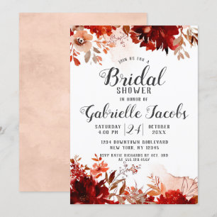 Rustiek Beauty Floral Fall Bruiloft Vrijgezellenfe Kaart