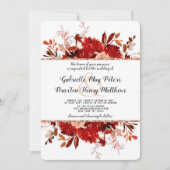 Rustiek Beauty Roos Goud Bloemen Ingelijste Bruilo Kaart (Voorkant)