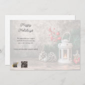 Rustiek bedrijf Logo QR code Business Feestdagenkaart (Voorkant / Achterkant)