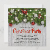 Rustiek Bedrijfs Kerstfeest in de Winter Kaart (Voorkant)