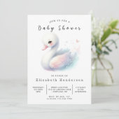 Rustiek bedrukbaar zwaan Baby shower Kaart (Staand voorkant)