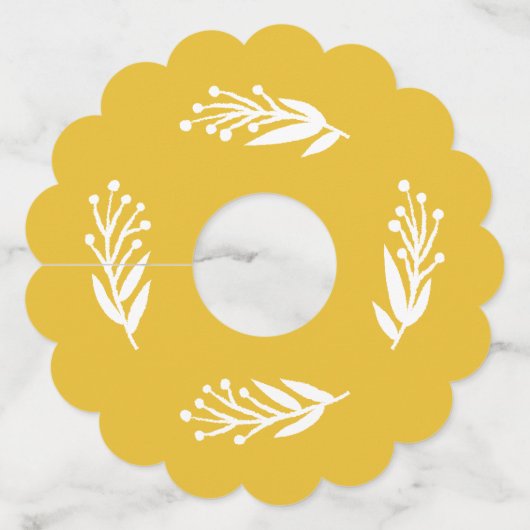 Rustiek Bee Yellow Blank Wine Label (Voorkant)