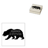 Rustiek Beer Aangepaste familienaam & retouradres Rubberstempel (Gestempeld)