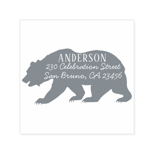Rustiek Beer Aangepaste familienaam & retouradres Zelfinktende Stempel (Design)
