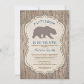 Rustiek Beer Baby shower door Mail Invitation Boy Kaart (Voorkant)
