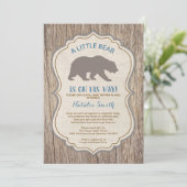 Rustiek Beer Baby shower door Mail Invitation Boy Kaart (Staand voorkant)