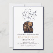 Rustiek Beer Baby shower Kaart (Voorkant)