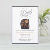 Rustiek Beer Baby shower Kaart (Staand voorkant)