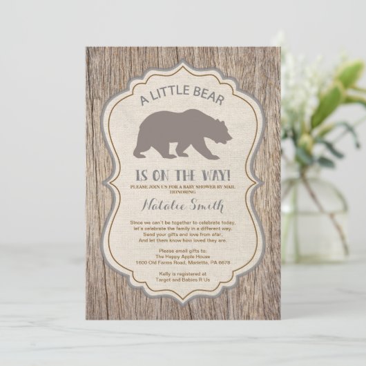 Rustiek Beer Baby shower per Mail Invitation Kaart (Staand voorkant)