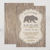 Rustiek Beer Baby shower per Mail Invitation Kaart (Voorkant / Achterkant)