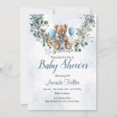 Rustiek Beer & Eucalyptus Baby shower Kaart (Voorkant)