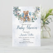 Rustiek Beer & Eucalyptus Baby shower Kaart (Staand voorkant)
