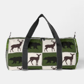 Rustiek Beer & Herten, Donkergroen & Cream Squares Plunjezak (Achterkant)