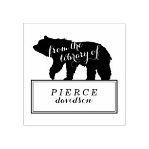 Rustiek Beer Kinder Bookplate Label Rubberstempel