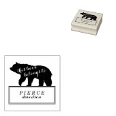 Rustiek Beer Kinder Monogrammed Boekplaat Stempel (Gestempeld)