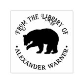 Rustiek Beer Silhouet #3 Ronde Bibliotheek Boek Na Zelfinktende Stempel (Design)