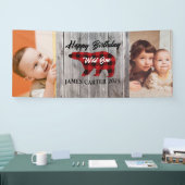 Rustiek Beer Wild One Boy 1st Birthday Party Foto Spandoek (Beurs)