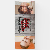 Rustiek Beer Wild One Boy 1st Birthday Party Foto Spandoek (Verticaal)