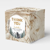 Rustiek Beer Woodland Adventure Baby shower Favori Bedankdoosjes (Voorkant Zijde)