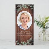 Rustiek Begrafenisgebed Kaart Foto Memorial Bladwi (Staand voorkant)