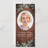 Rustiek Begrafenisgebed Kaart Foto Memorial Bladwi (Voorkant)