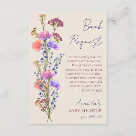 Rustiek Beige Acryl Bloemen Boek Aanvraag Informatiekaartje