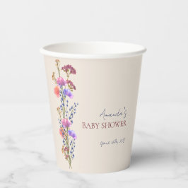 Rustiek Beige Acryl Bloemen Boeket Baby shower Papieren Bekers