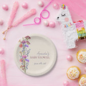 Rustiek Beige Acryl Bloemen Boeket Baby shower Papieren Bordje (Feest)