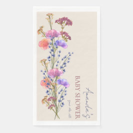 Rustiek Beige Acryl Bloemen Boeket Baby shower Servet