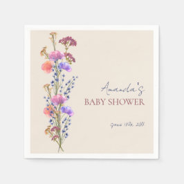 Rustiek Beige Acryl Bloemen Boeket Baby shower Servet