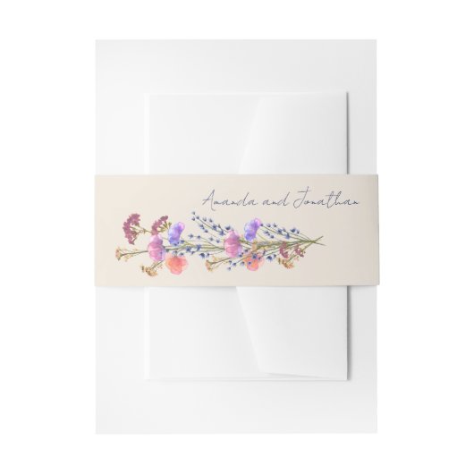 Rustiek Beige Acryl Bloemen Boeket Bruiloft Uitnodigingen Wikkel (Voorkant Voorbeeld)