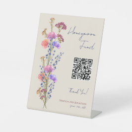 Rustiek Beige Acryl Bloemen Bruiloft Huwelijksreis Reclamebord Met Voetstuk