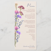 Rustiek Beige Acryl Bloemen Menu Kaart (Voorkant)