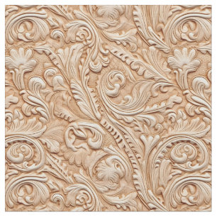 Rustiek beige bewerkt leer stof