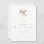 Rustiek Beige Bloemen Boeket & Bow Vrijgezellenfee Kaart (Voorkant)