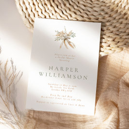 Rustiek Beige Bloemen Boeket & Bow Vrijgezellenfee Kaart