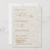 Rustiek Beige Bruin Fotobruiloft Kaart (Voorkant)