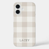 Rustiek Beige Buffel Check Monogram Case-Mate iPhone Case (Achterkant)