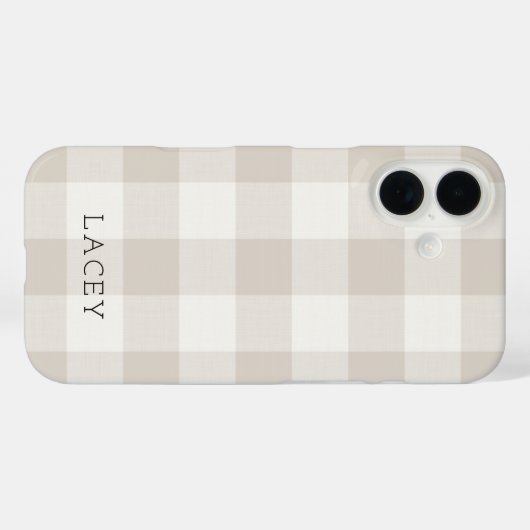 Rustiek Beige Buffel Check Monogram Case-Mate iPhone Case (Achterkant (horizontaal))