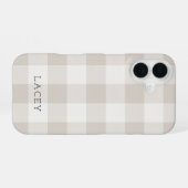 Rustiek Beige Buffel Check Monogram iPhone 16 Hoesje (Achterkant horizontaal)