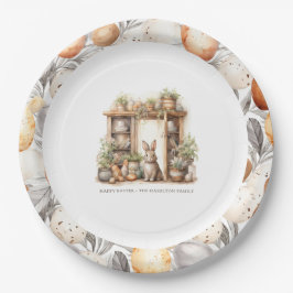  rustiek beige paasfeest papieren bordje