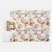 Rustiek Beige Pasen Konijn Familienaam Theedoek (Horizontaal)