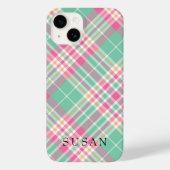 Rustiek Beige Rode Buffel Check Monogram Case-Mate iPhone Case (Achterkant)