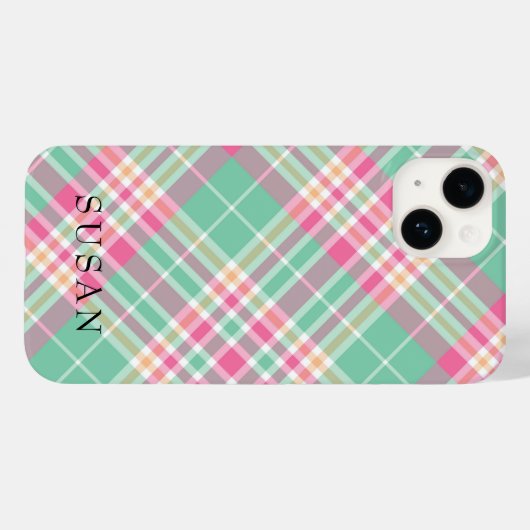 Rustiek Beige Rode Buffel Check Monogram Case-Mate iPhone Case (Achterkant (horizontaal))