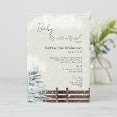 Rustiek Beige Sneeuwachtige Baby Het is koud Buite Kaart (Staand voorkant)