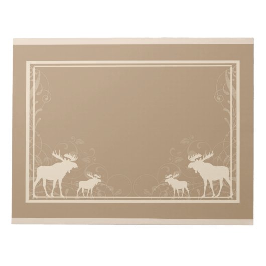 Rustiek beige swirl moose notitieblok (Voorkant)